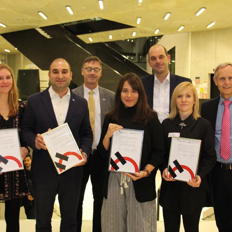 Holcim Study Award for Sustainability 2019 recipients holding their certificates